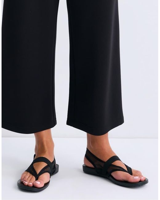 Stradivarius White Flat Mesh Thong Sandals