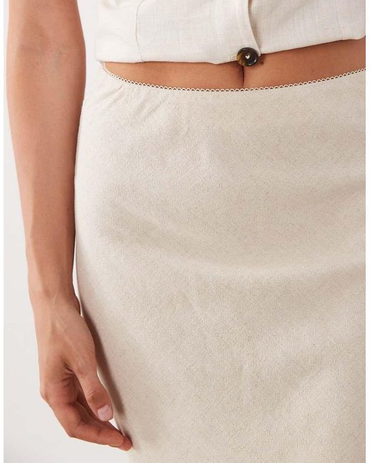 ASOS Natural Linen Look Bias Cut Midaxi Skirt
