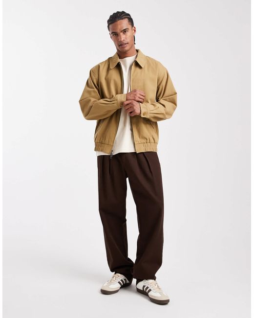 Parlez Natural Collared 2 Way Zip Harrington Jacket With Fleece Lining for men