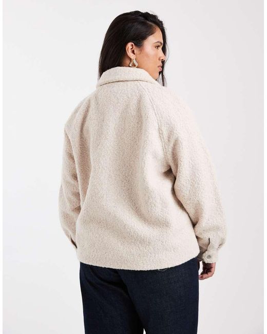 ONLY Natural Zip Through Boucle Jacket