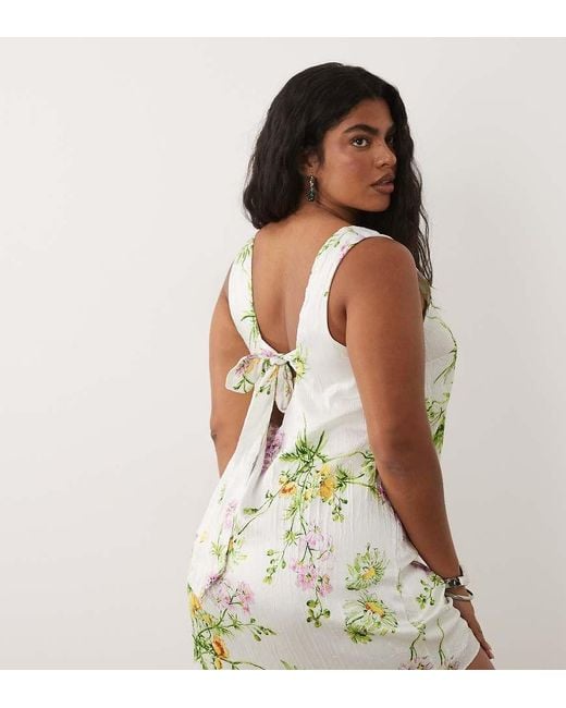 ASOS Multicolor Asos Design Curve Shift Mini Dress With Bow Back Detail