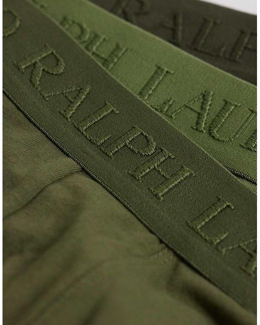 Polo Ralph Lauren Green 3 Pack Of Stretch Cotton Tonal Boxer Briefs for men