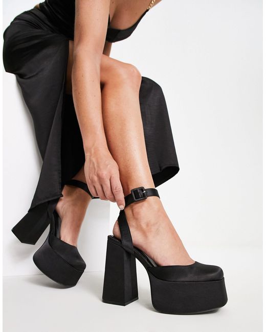 Bershka Synthetic Platform Heeled Shoe in Black Lyst Canada