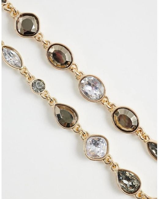 Reclaimed Vintage Natural Unisex Rhinestone Choker Chain Necklace