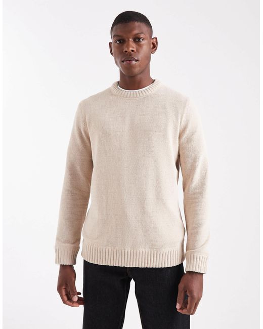 Pull en maille chenille ras Only & Sons pour homme en coloris Natural
