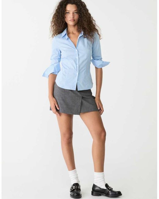 Stradivarius Blue Striped Fitted Shirt