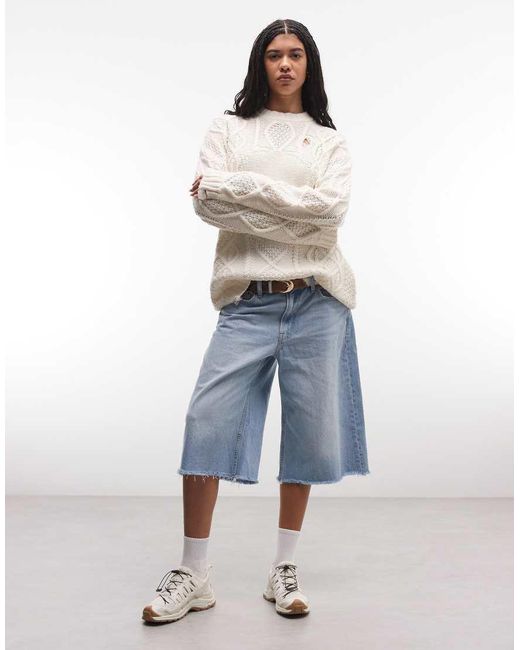 The Ragged Priest Gray Skull Cable Knit Jumper
