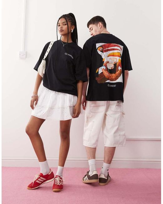 ASOS White Oversized T-Shirt With Guinness Prints