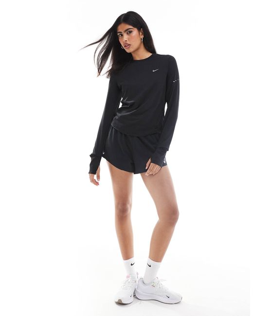 Nike Black – swift dri-fit – langärmliges shirt