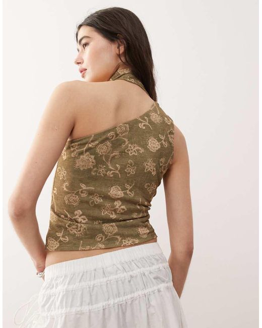 Top Monospalla A Fiori Vintage Con Foulard di Reclaimed (vintage) in Green