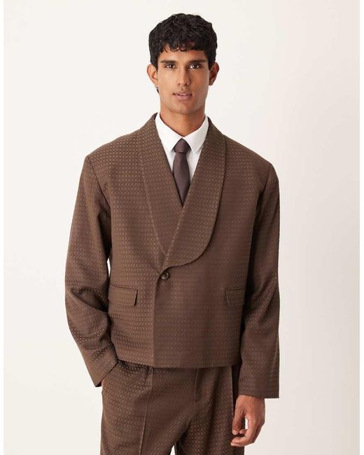 ASOS Recht Colbert in het Brown voor heren