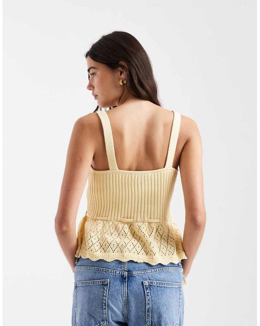 New Look Blue Knitted Peplum Singlet
