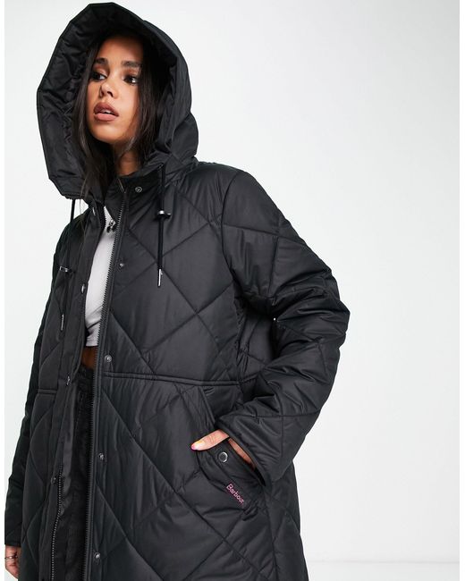 Barbour White X Asos Exclusive Avery Longline Quilted Parka