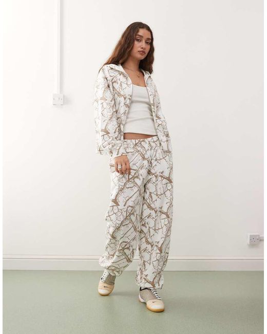 Collusion Hoodie Met Rits, Rechte Pasvorm En Print in het White