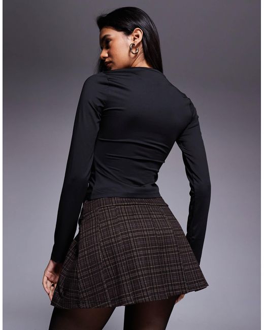 ASOS Blue Pleat Brushed Micro Mini Skort