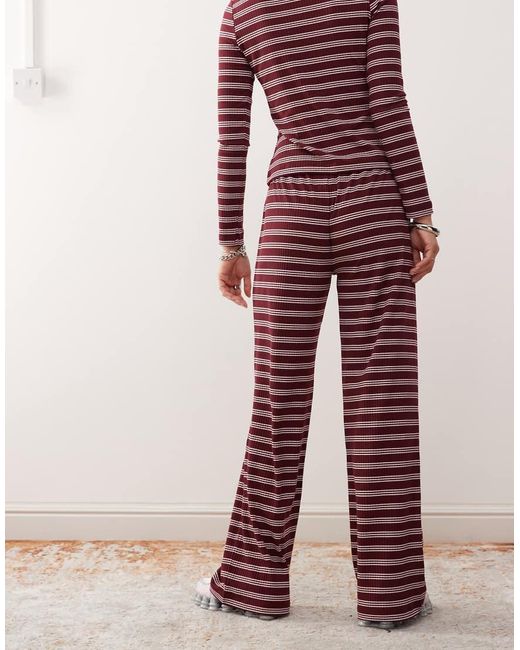 Collusion Red Relaxed Rib Trousers