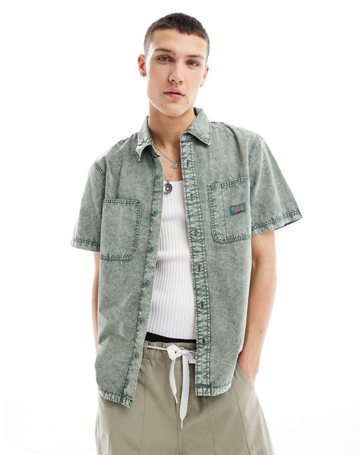Newington - chemise à manches courtes - foncé délavé Dickies pour homme en coloris Gray
