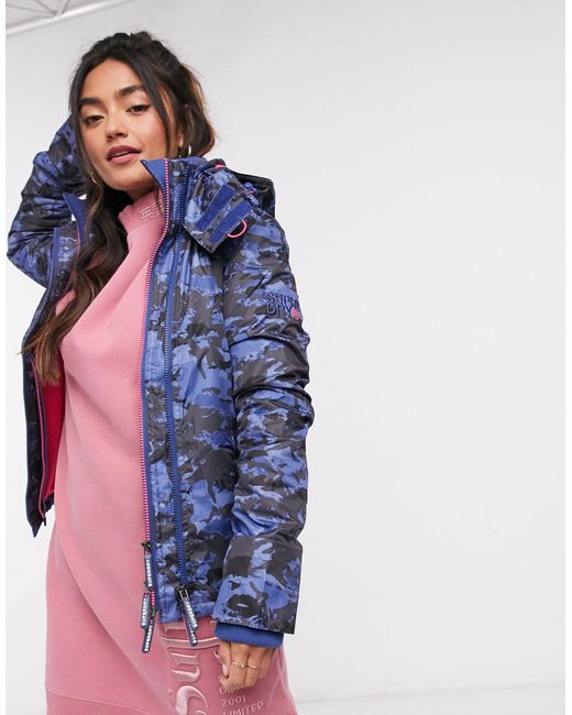 Superdry Synthetic Camo Windcheater in Navy (Blue) - Lyst