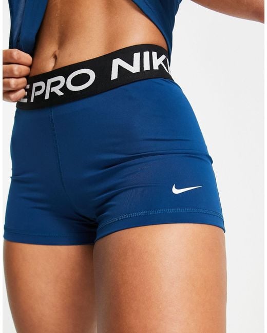 Nike Pro 365 Dri-fit 3 Inch Booty Shorts in Blue | Lyst Canada