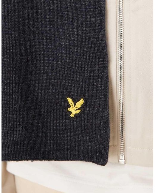 Lyle & Scott White Lambswool Ribbed Scarf for men