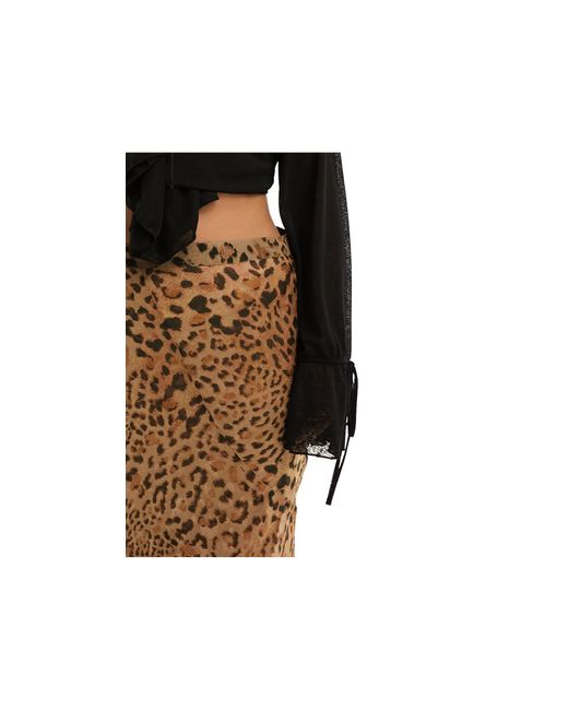 Asos design curve - jupe longue transparente à imprimé léopard ASOS en coloris Multicolor