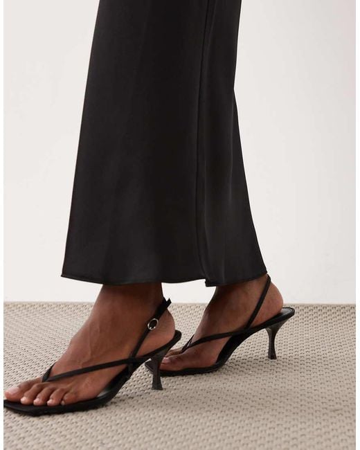 New Look White Satin Bias Midi Skirt
