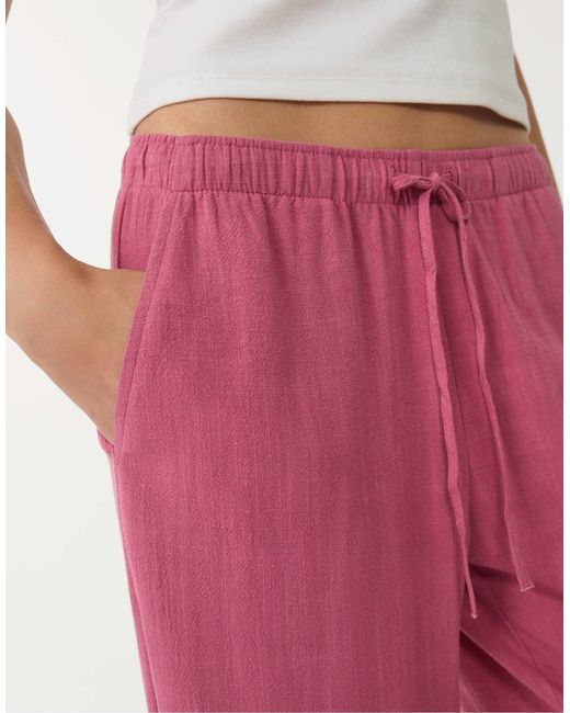 Stradivarius Pink – leinenmix-hose