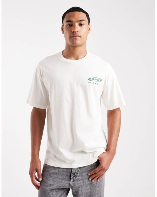 Jack & Jones – oversize-t-shirt in White für Herren