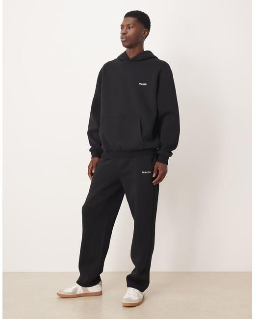 Sudadera Negra Extragrande Con Capucha Y Detalle Estampado De (Parte De Un Conjunto) ASOS de hombre de color Blue