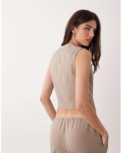 Miss Selfridge Brown Tailored Wrap Waistcoat Co-Ord