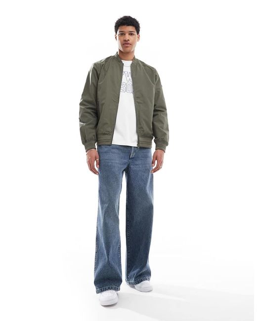 Threadbare Gray 'Predict' Showerproof Classic Bomber Jacket for men
