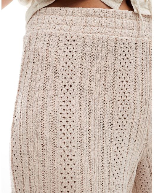 Pantalon crocheté - beige NA-KD en coloris White