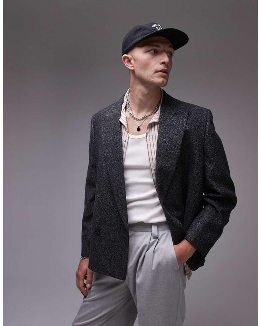 Giacca Da Abito Premium Squadrata di Topman in Gray da Uomo