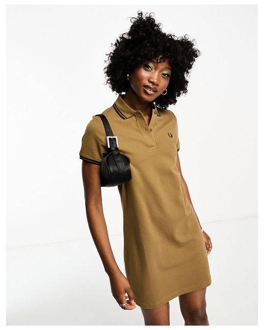 Fred Perry Natural Twin Tipped Polo Shirt Dress