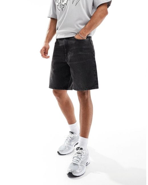 Levi's Black 468 Loose Denim Shorts for men
