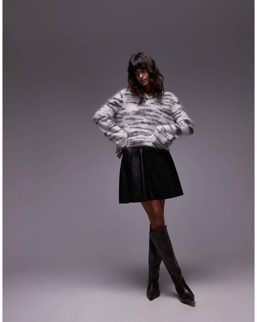 TOPSHOP Gray – premium – strickpullover aus mohair