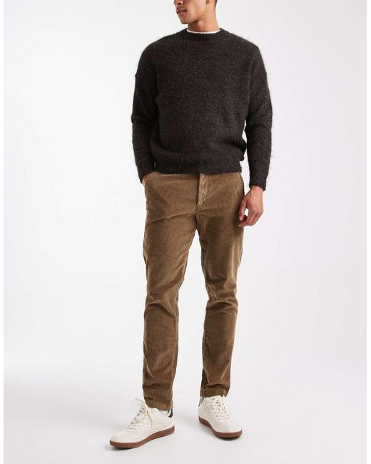 Jack & Jones Brown Slim Fit Cord Trouser for men