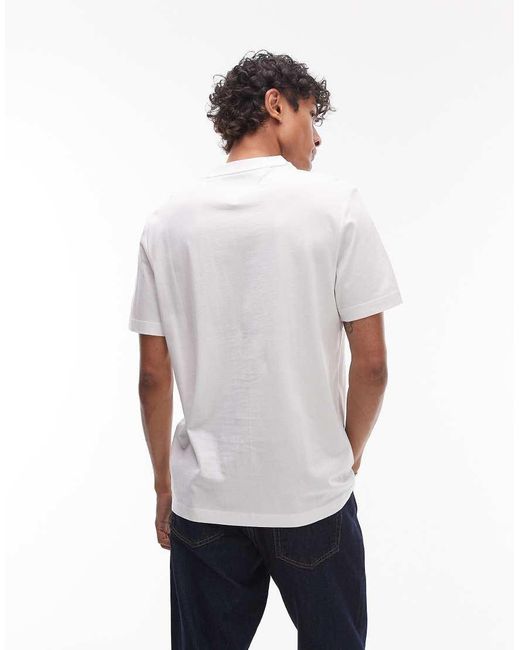 Tommy Hilfiger White Linear Flag Graphic T-shirt for men