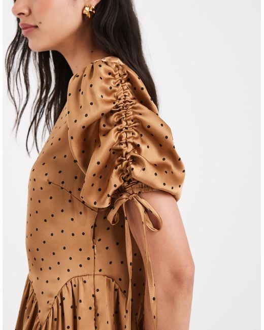 Wednesday's Girl Natural Print Tie-shoulder Midaxi Dress