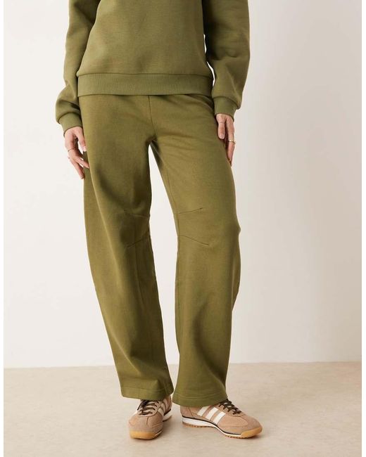 ASOS Green Asos Design Tall Barrel Leg Brushback jogger