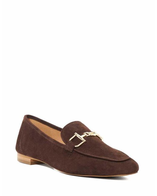 Dune Brown Grained Loafers