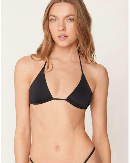 Tezenis Black Non-Padded Sliding Triangle Bikini Top