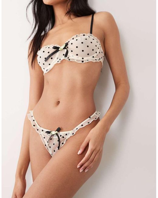 Wild Lovers Black Romy Mesh Ruffle Edge Thong