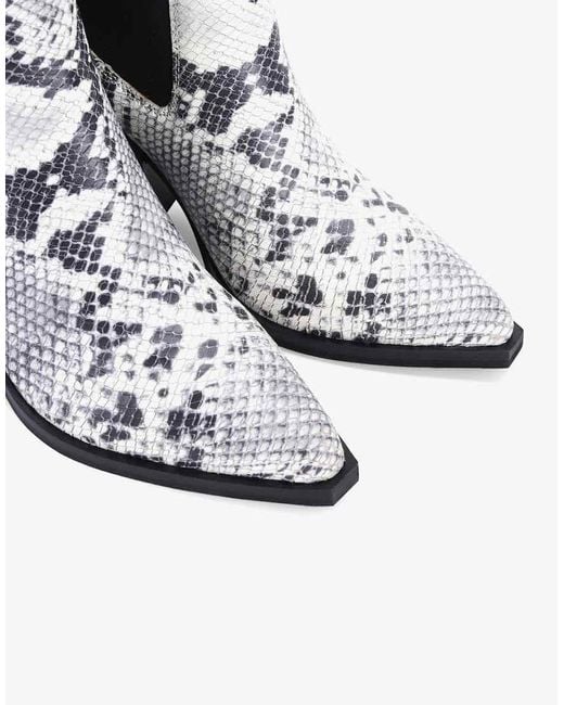 OFF THE HOOK Black 'Marlow' Block Heel Western Ankle Leather Boots