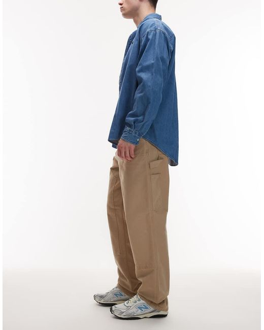 Carhartt Blue Double Knee Relaxed Straight Fit Jeans for men
