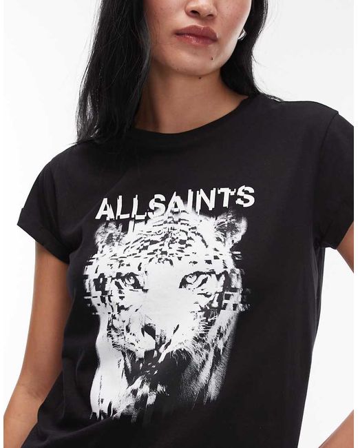 AllSaints Black Tiger Graphic T-shirt