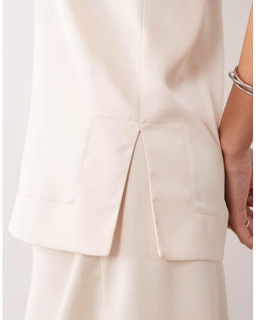 ASOS Natural Co-Ord Sleeveless High Neck Top