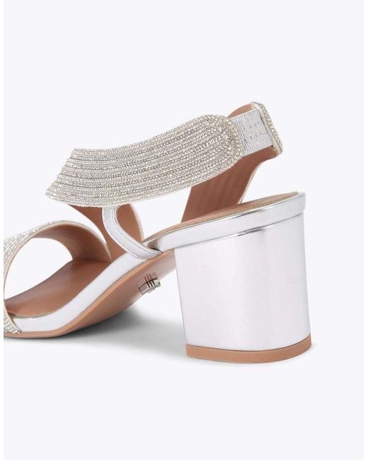 Carvela Kurt Geiger White Gala Block Jewel 60 Casual Heeled Sandals