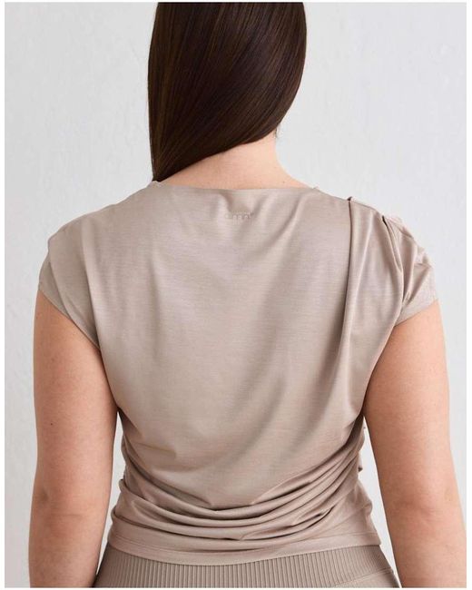 Aim'n Gray Dark Clay Luminous Draped Short Sleeve