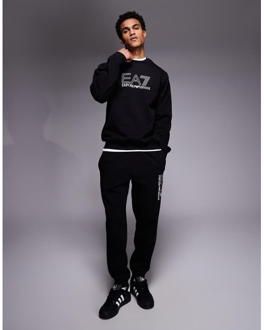 EA7 Gray Armani Train Visibility Logo Co-ord Sweatshirt for men